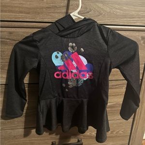 Girls Adidas Hooded Peplum Top Size 4